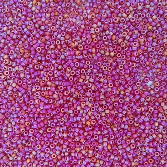 0141FR - 10g Size 11/0 Miyuki seed beads in Matt Red AB