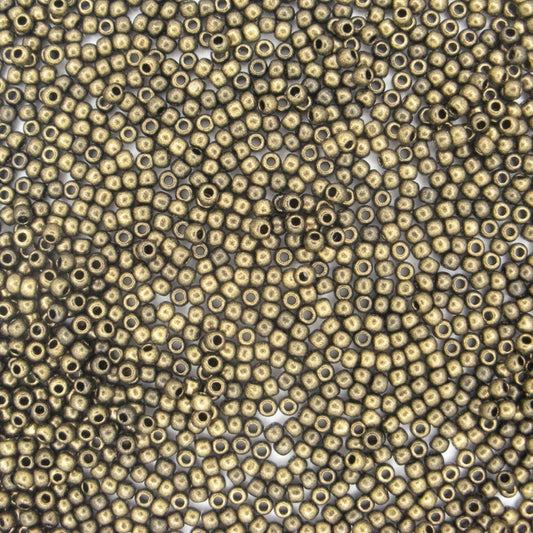 Y0615 - 10g Size 11/0 Toho seed beads in Metallic Suede Gold