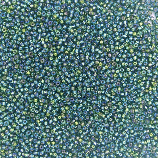 1026 - 50g Size 11/0 Miyuki seed beads in Silver lined Olive AB