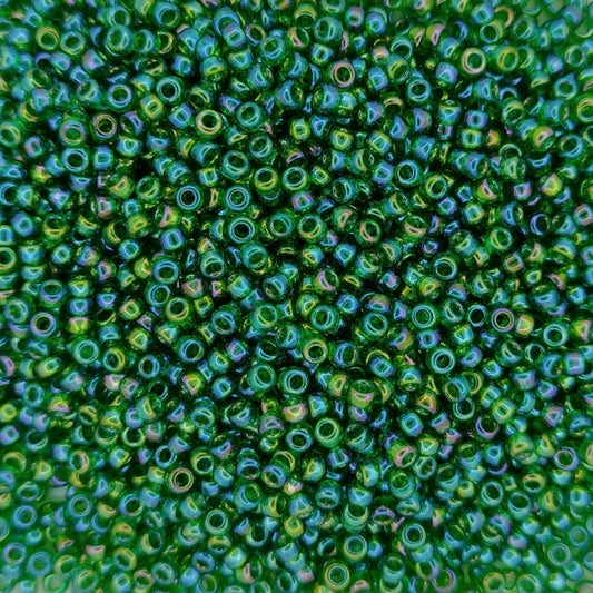 0179 - 50g Size 11/0 Miyuki seed beads in Transparent Green AB