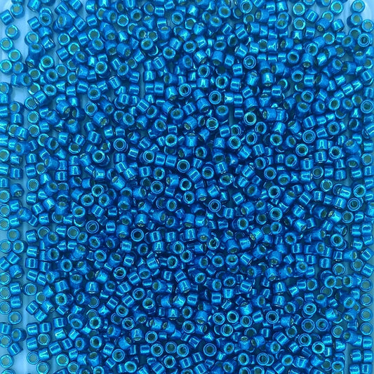 DB2516 - 1g Size 11/0 delicas in Duracoat Galvanised Deep Aqua Blue