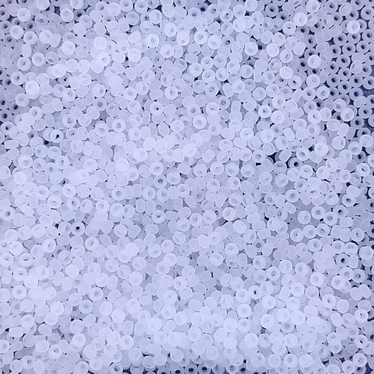 0131F - 10g Size 11/0 Miyuki seed beads in Matt Crystal