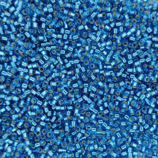 DB0149 - 1g Size 11/0 delicas in Silver lined Capri Blue