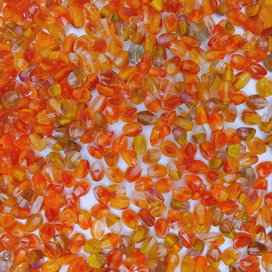 50 x pinch beads in Flame Mix (3x5mm)