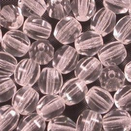 20 x 6mm ground smooth faceted beads in Crystal