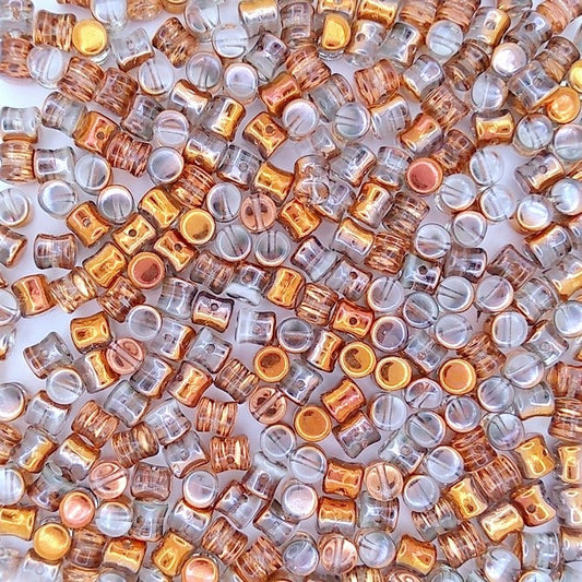 50 x diabolo beads in Crystal Sunset