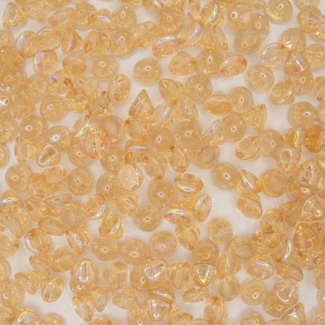 25 x Button beads in Yellow Rainbow