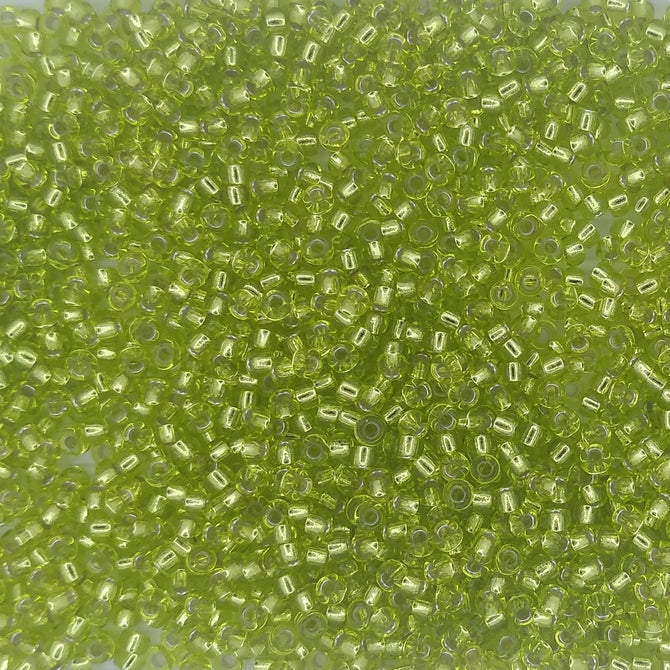 0014 - 50g Size 11/0 Miyuki seed beads in Silver lined Chartreuse