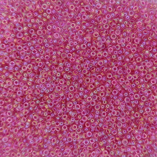 0355 - 5g Size 15/0 Miyuki seed beads in Hot Pink lined Crystal AB