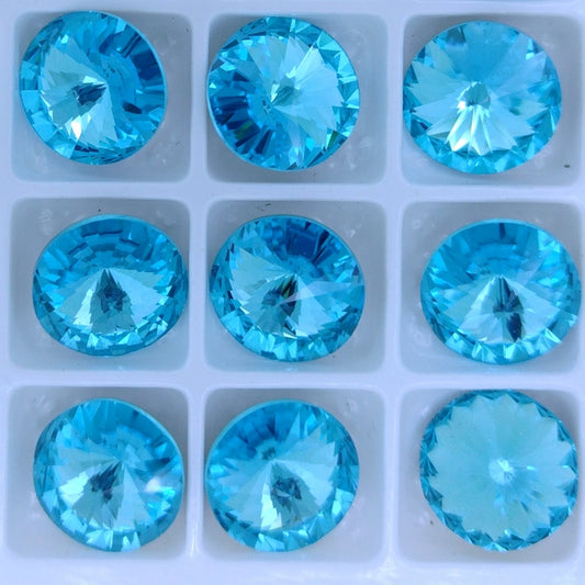 12mm rivoli in Aquamarine (Aurora)