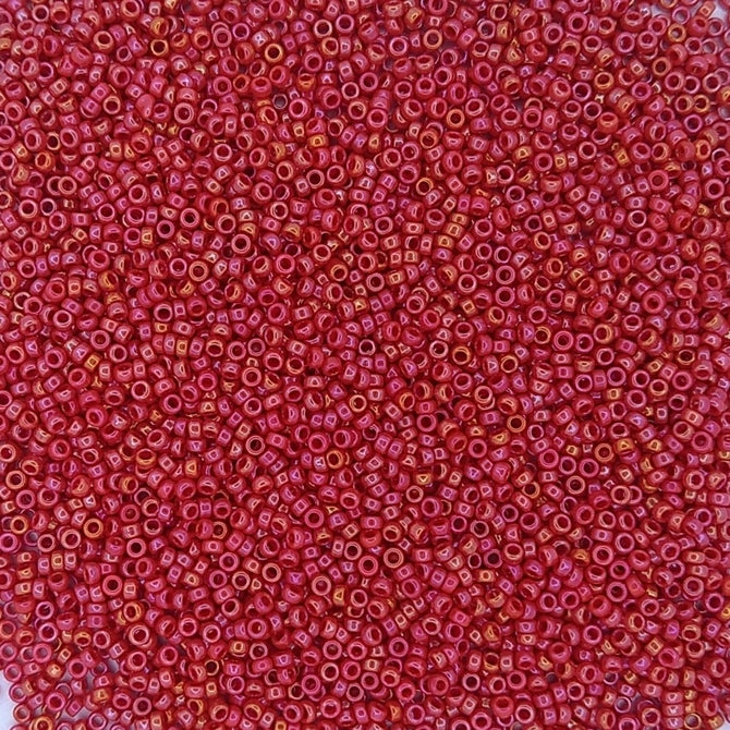 1943 - 5g Size 15/0 Miyuki seed beads in Opaque Red Lustre