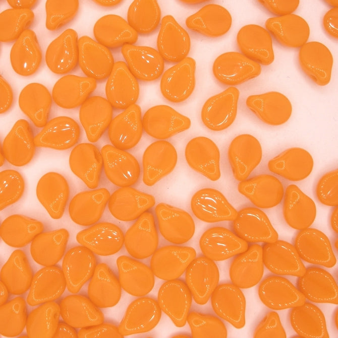 30 x pip beads in Opaque Orange