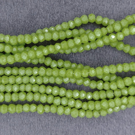200 x 1mm Chinese cut beads in Apple Green