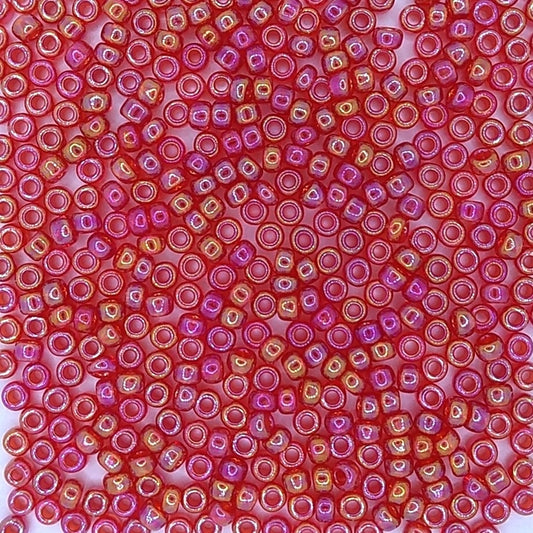 0254 - 10g Size 8/0 Miyuki seed beads in Transparent Red AB