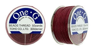 PT-50-6 - 50 yards of Toho One-G beading thread in Burgundy