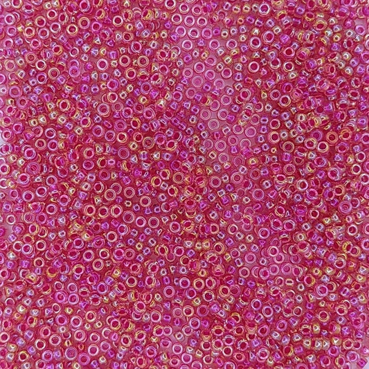 0355 - 10g Size 11/0 Miyuki seed beads in Hot Pink lined Crystal AB