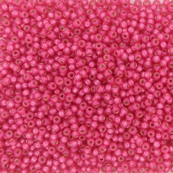 4239 - 10g Size 11/0 Miyuki seed beads in Duracoat Silver lined Hibiscus