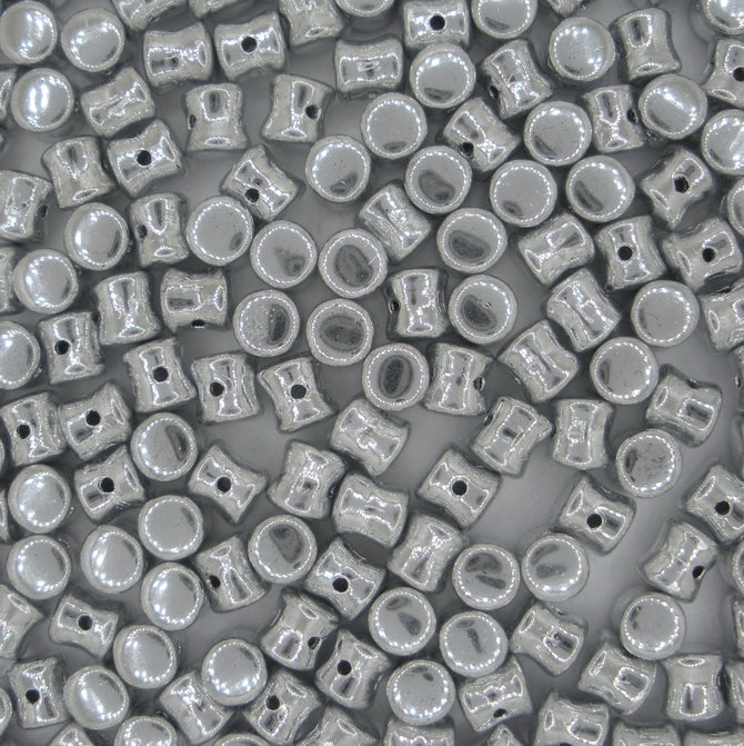 50 x diabolo beads in Silver