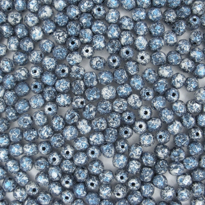 50 x 4mm faceted beads in Tweedy Blue
