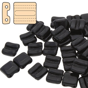 10 x Fixer beads in Black with horizontal holes (8x7mm)