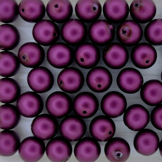 10 x 8mm pearls in Matt Burgundy