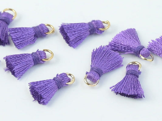 Pair of 1cm Cotton tassels in Violet